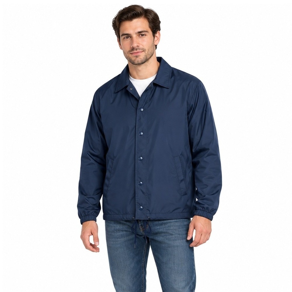 Champion Coaches Jacket Men XS Navy Blue Casual Athleisure Snap Front Jacket